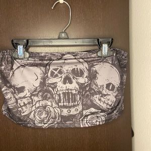 Shein Small black and gray skull tube top